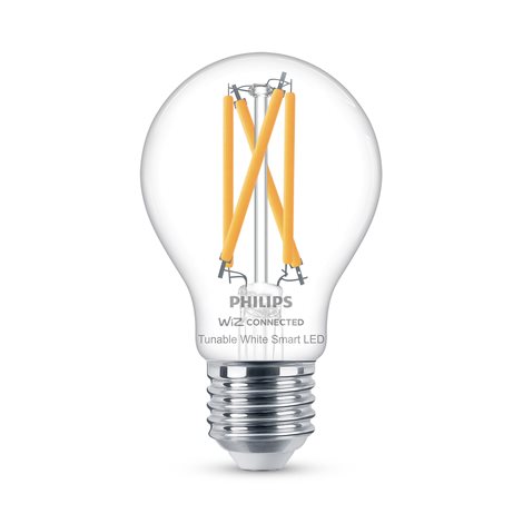 WiZ Smart LED Žárovka Filament čirá 7 W (ekv. 60 W) 806lm 2700-6500K A60 E27 2