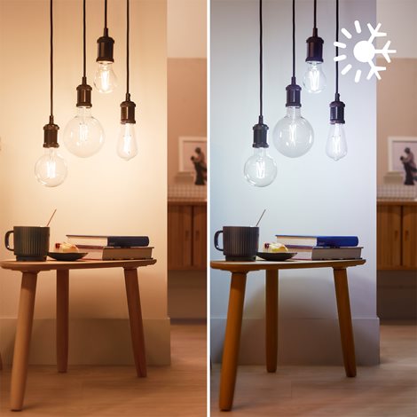 WiZ Smart LED Žárovka Filament čirá 7 W (ekv. 60 W) 806lm 2700-6500K ST64 E27 6