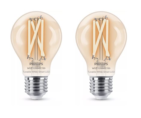WiZ Smart LED Žárovka čirá 7W (ekv. 60 W) 806lm 2700-6500K A60 E27 x2 1