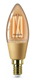 WiZ Smart LED Svíčková žárovka Filament oranžová 4,9 W (ekv. 25 W) 370lm C35 E14