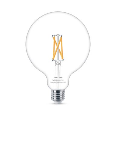 WiZ Smart LED Kulová žárovka Filament čirá 7 W (ekv. 60 W) 806lm 2700-6500K G125 E27 2