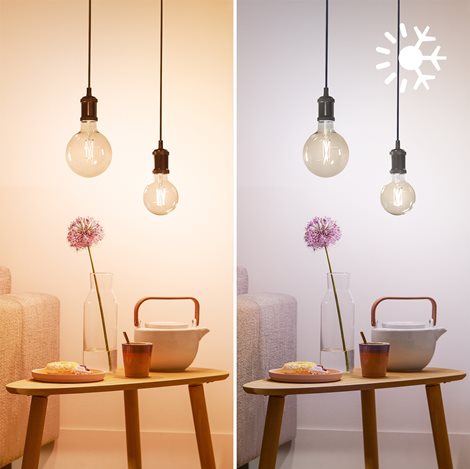 WiZ Smart LED Kulová žárovka Filament oranžová 7 W (ekv. 50 W) 640lm G95 E27 6