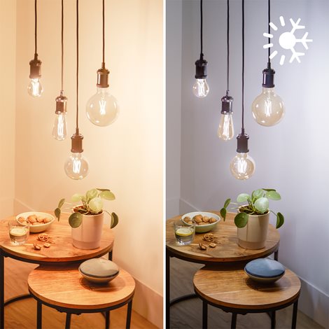 WiZ Smart LED Žárovka Filament oranžová 7 W (ekv. 50 W) 640lm 2000-5000K A60 E27 6