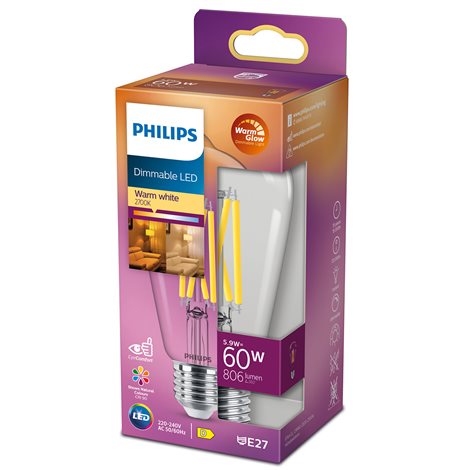 MASTER Value LEDBulb D 5.9-60W E27 927 ST64 CL G LED Žárovka 5,9W 806lm 2