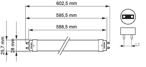 Ecofit LEDtube 600mm 8W 840 T8 LED Trubice 8W 800lm 5