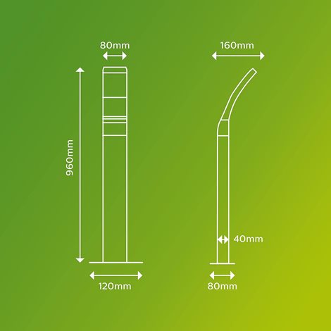Splay venkovní sloupkové LED svítidlo 1x12W 1200lm 4000K 96cm IP44, antracitové 3