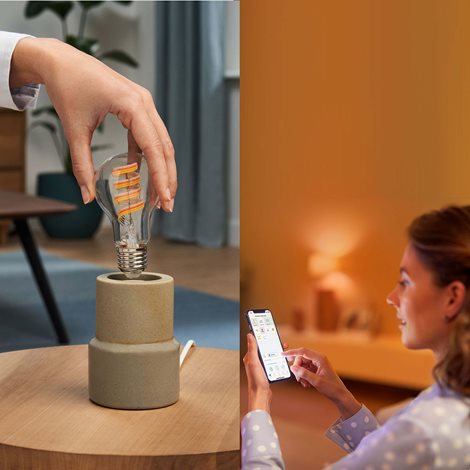 WiZ Smart LED Žárovka s tradičním vzhledem, čirá, 40 W 470lm 2200-6500K (RGB) A60 E27 5
