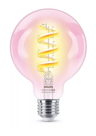 WiZ Smart LED Žárovka s tradičním vzhledem, čirá, 40 W 470lm 2200-6500K (RGB) G95 E27 1
