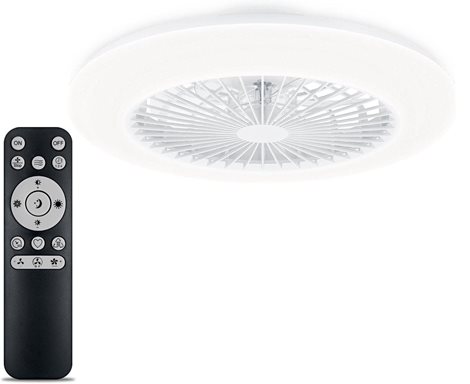 Amigo Stropní svítidlo s ventilátorem 20W+42W, 4400lm, AC 220–240, 2700-4000-6500 K, IP20, bílá 2