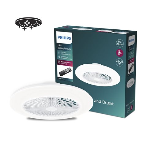 Amigo Stropní svítidlo s ventilátorem 20W+42W, 4400lm, AC 220–240, 2700-4000-6500 K, IP20, bílá 3