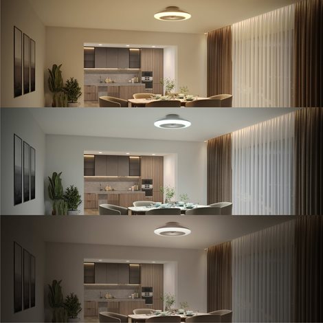 Amigo Stropní svítidlo s ventilátorem 25W+60W, 6500lm, AC 220–240, 2700-4000-6500 K, IP20, bílá 9