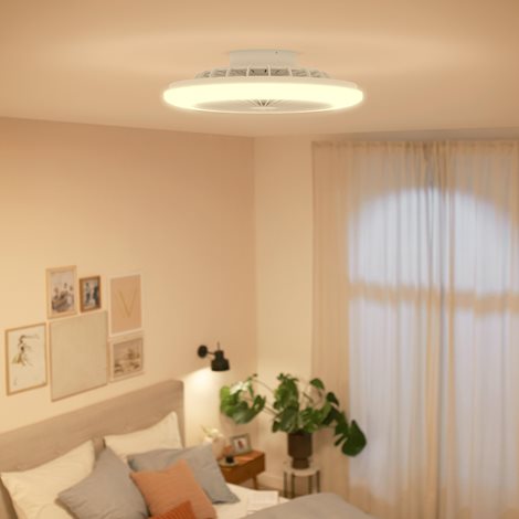 Amigo Stropní svítidlo s ventilátorem 25W+60W, 6500lm, AC 220–240, 2700-4000-6500 K, IP20, bílá 8