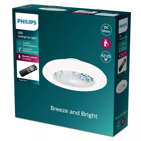Amigo Stropní svítidlo s ventilátorem 20W+42W, 4400lm, AC 220–240, 2700-4000-6500 K, IP20, bílá 13