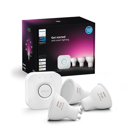 Hue Philips LED žárovka GU10 4,2W, nastavitelná bílá, 3 ks, EU 3