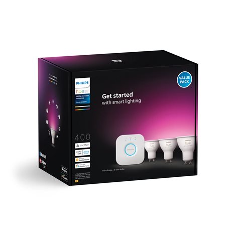 Hue Philips LED žárovka GU10 4,2W, nastavitelná bílá, 3 ks, EU 4