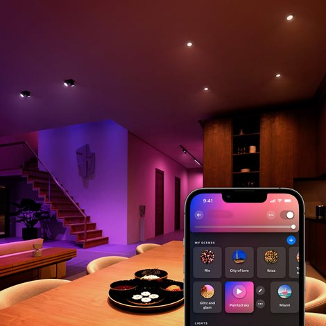 Hue Philips LED žárovka GU10 4,2W, nastavitelná bílá, 3 ks, EU 12