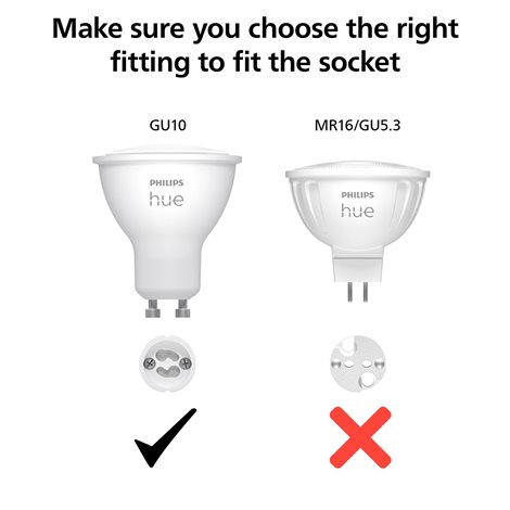 Hue Philips LED žárovka GU10 4,2W, nastavitelná bílá, 3 ks, EU 14