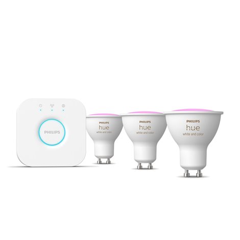 Hue Philips LED žárovka GU10 4,2W, nastavitelná bílá, 3 ks, EU 1