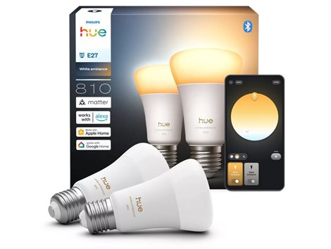 Hue WA 810 smart žárovka A60 E27, 8W, 810lm, teplá bílá (2 ks) 4