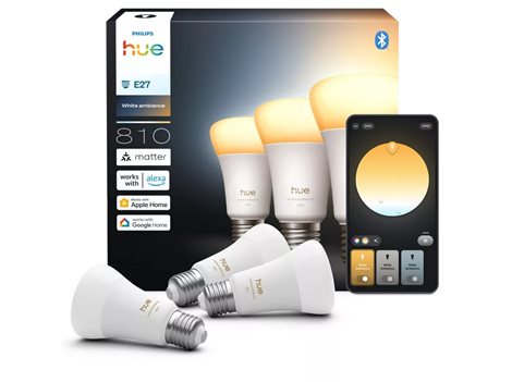 Hue WA 810 smart žárovka A60 E27, 8W, 810lm, teplá bílá (3 ks) 4