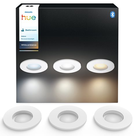 Hue Adore recessed koupelnové svítidlo kulaté 3x4,2W, 2000-6500K, IP44, bílá (3ks) 10