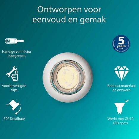 Peridot Rec Kit Rd zapuštěné svítidlo kulaté 7W, AC 220-240, IP20, nikl 3