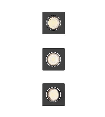 Peridot Rec Kit Sq zapuštěné svítidlo hranaté 7W, AC 220-240, IP20, (3 ks), černá 1