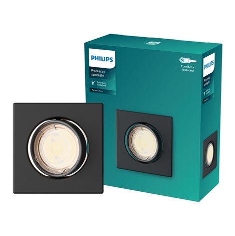 Peridot Rec Kit Sq zapuštěné svítidlo hranaté 7W, AC 220-240, IP20, černá 2