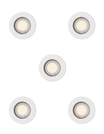 Peridot Rec Kit Rd zapuštěné svítidlo kulaté 7W, AC 220-240, IP20, (5 ks), bílá 1