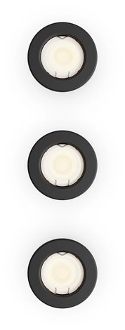 Peridot Rec Kit Rd zapuštěné svítidlo kulaté 7W, AC 220-240, IP20, (3 ks), černá 1