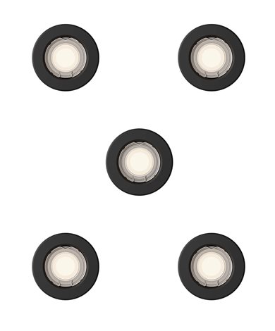 Peridot Rec Kit Rd zapuštěné svítidlo kulaté 7W, AC 220-240, IP20, (5 ks), černá 1