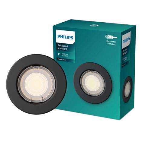 Peridot Rec Kit Rd zapuštěné svítidlo kulaté 7W, AC 220-240, IP20, černá 2
