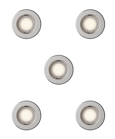 Peridot Rec Kit Rd zapuštěné svítidlo kulaté 7W, AC 220-240, IP20, (5 ks), nikl 1