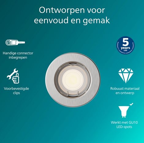 Peridot Rec Kit Rd zapuštěné svítidlo kulaté 7W, AC 220-240, IP20, nikl 3