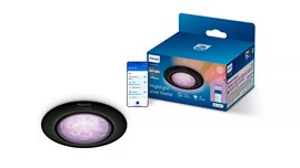 Philips LED bodové svítidlo GU10, sada s RGB žárovkou, černá, 1 ks