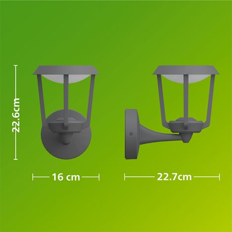Nuvy nástěnná lampa 4,3W 27K antracit 12