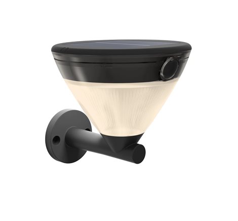 Kyna solární nástěnná zahradní lampa 3,8W 27K černá se senzorem 2