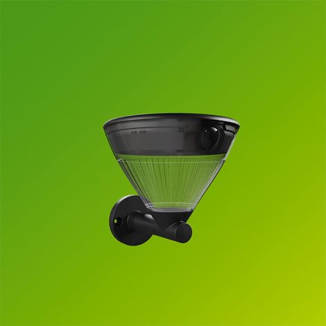 Kyna solární nástěnná zahradní lampa 3,8W 27K černá se senzorem 3