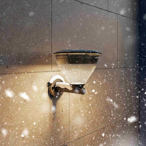 Kyna solární nástěnná zahradní lampa 3,8W 27K černá se senzorem 9