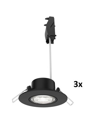 Zapuštěné bodové svítidlo Cilantro Step 5W, 90lm/W, 2700K, (3 ks), černá 1