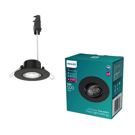 Zapuštěné bodové svítidlo Cilantro Step 5W, 90lm/W, 2700K, černá 2