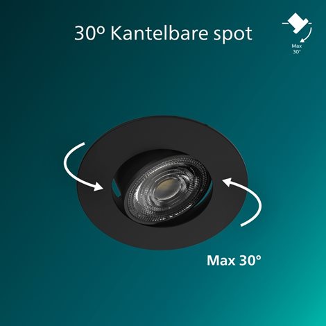Zapuštěné bodové svítidlo Cilantro Step 5W, 90lm/W, 2700K, (3 ks), černá 3