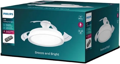 Tynl zatahovací ventilátor a svítidlo 32W+35W WH OFF 3