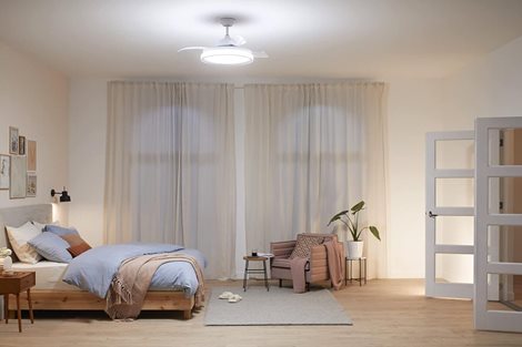 Tynl zatahovací ventilátor a svítidlo 32W+35W WH OFF 5