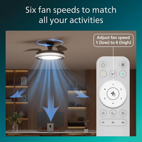 Bliss DC stropní ventilátor a svítidlo 28W+35W černý 5