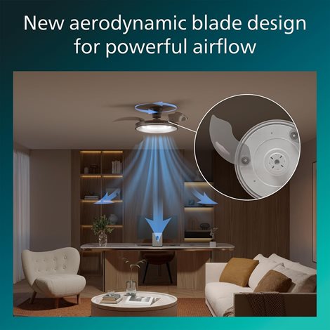 Atlas DC stropní ventilátor a svítidlo 28W+35W niklový 4