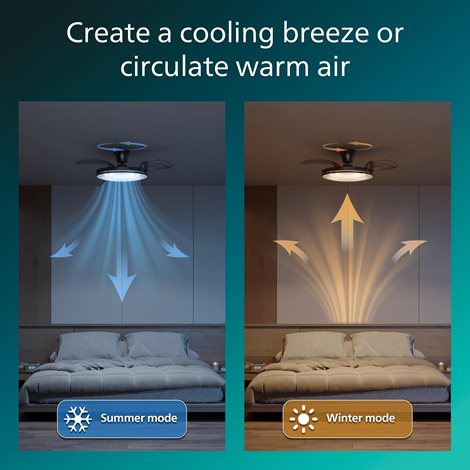 Atlas DC stropní ventilátor a svítidlo 28W+35W niklový 6