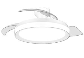Bliss DC stropní ventilátor a svítidlo 28W+35W bílý/třpyt