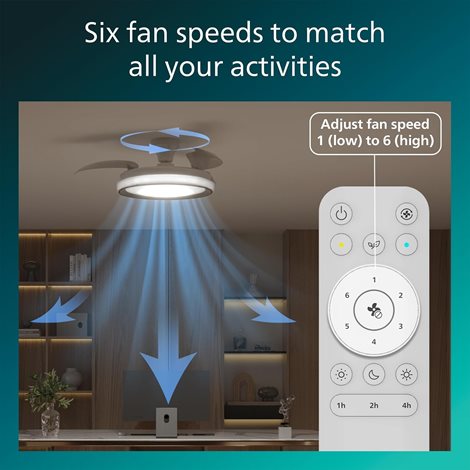 Bliss DC stropní ventilátor a svítidlo 28W+35W bílý/třpyt 5