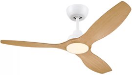 Olas stropní ventilátor a svítidlo 35W+24W bílá a dřevo
